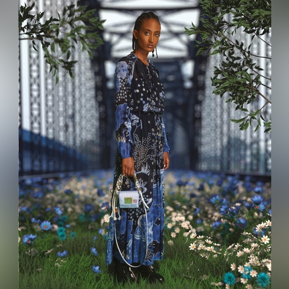 RED Valentino Dresses & Skirts - RED Valentino SS21 Oriental Toile De Jouy Print Silk Ruffle Maxi Dress M AS-IS